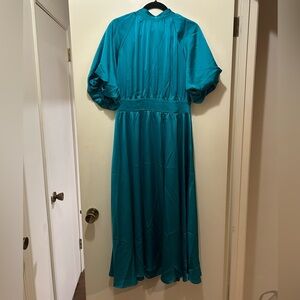 Flying Tomato Vibrant Teal Long Sleeve Dress